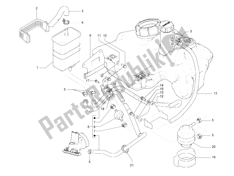 Toutes les pièces pour le Système Anti-percolation du Vespa S 150 4T IE College USA 2009