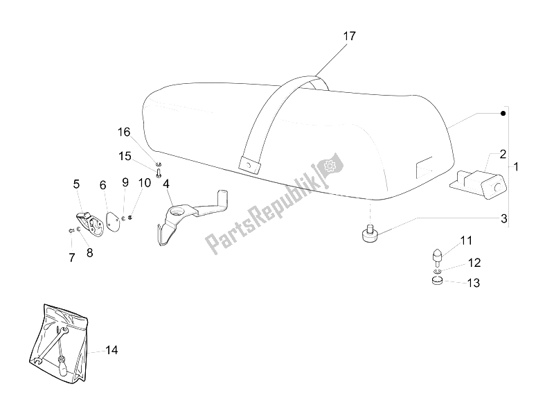 Toutes les pièces pour le Selle / Sièges du Vespa Vespa PX 125 EU Asia 2011