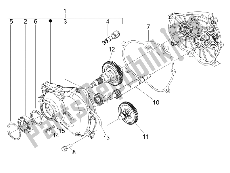 Tutte le parti per il Unità Di Riduzione del Vespa LX 150 4T IE E3 Vietnam 2011