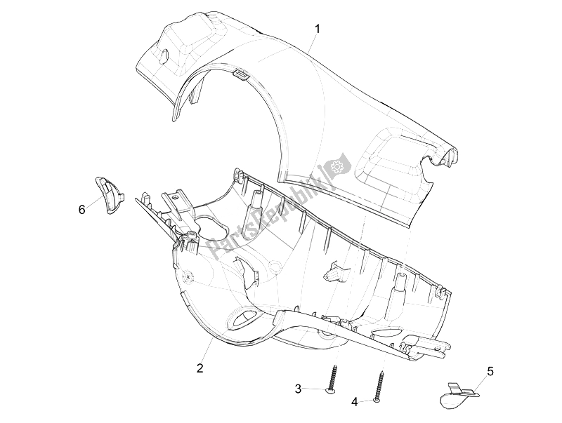 All parts for the Handlebars Coverages of the Vespa 150 4T 3V IE Primavera USA 2014