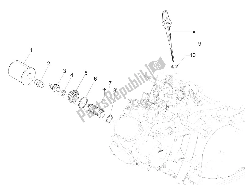 Toutes les pièces pour le Couvercle Magnéto Volant - Filtre à Huile du Vespa Vespa GTS 150 4T E4 ABS EU 2016