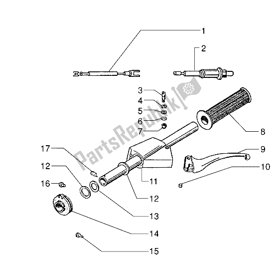 Toutes les pièces pour le Poignée De Vitesse De Vitesse du Vespa PX 200 E 1985