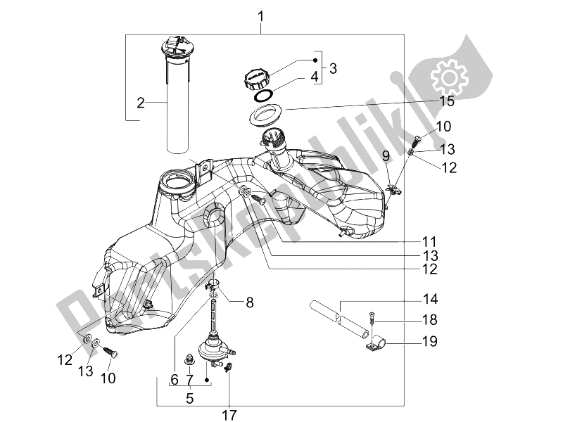 Toutes les pièces pour le Réservoir D'essence du Vespa GTV 125 4T E3 2006