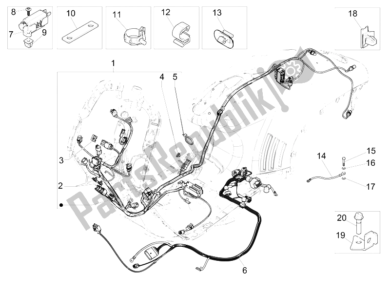 Toutes les pièces pour le Faisceau De Câbles Principal du Vespa 946 150 4T 3V ABS Armani Asia 2015