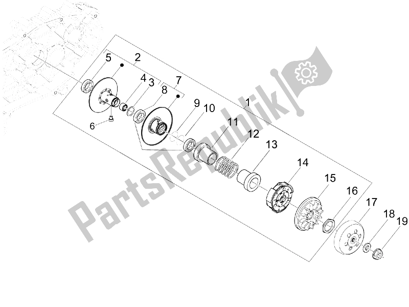 Toutes les pièces pour le Poulie Menée du Vespa GTS 125 4T IE Super E3 2009