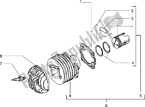 Todas las partes para Unidad De Pasador Cilindro-pistón-muñeca de Vespa PX 150 2011