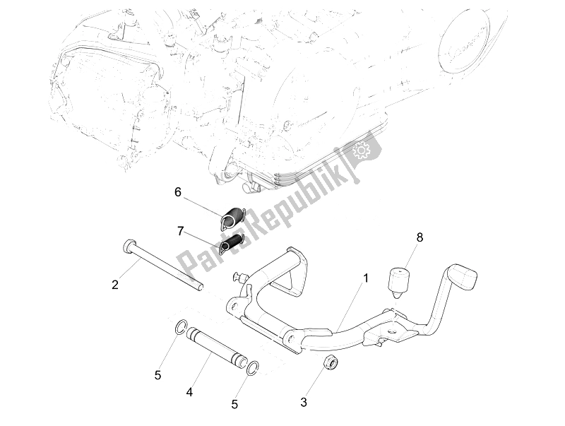 All parts for the Stand/s of the Vespa Vespa Sprint 50 4T 4V USA Canada 2014