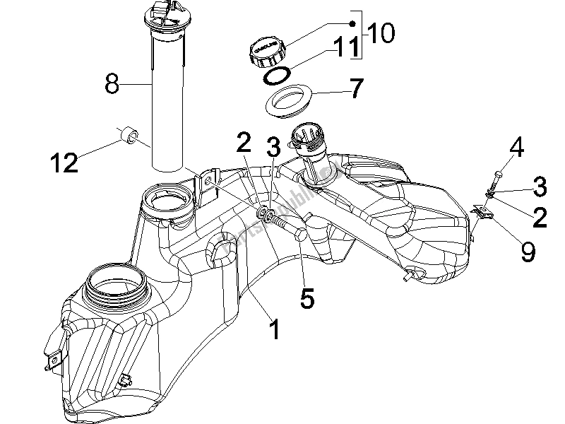 Toutes les pièces pour le Réservoir D'essence du Vespa GTS 250 ABS UK 2005