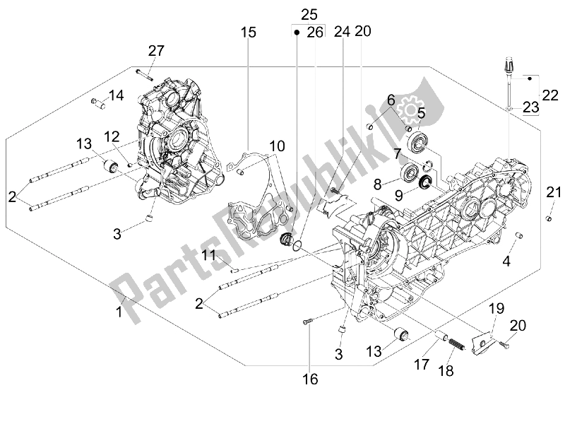 Todas las partes para Caja Del Cigüeñal de Vespa GTS 300 IE Super 2008