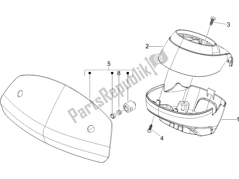 Tutte le parti per il Coperture Per Manubri del Vespa GTV 250 IE 2006