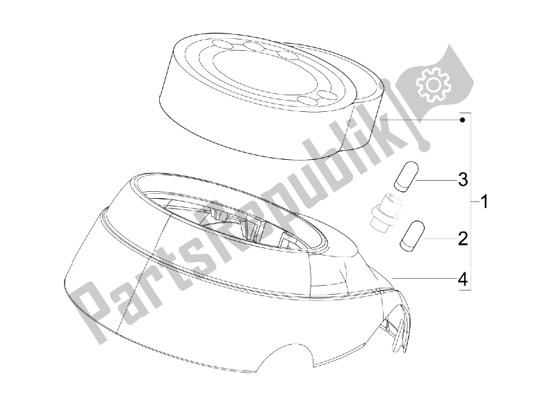 All parts for the Meter Combination-dashbord of the Vespa LXV 125 4T Navy E3 2007