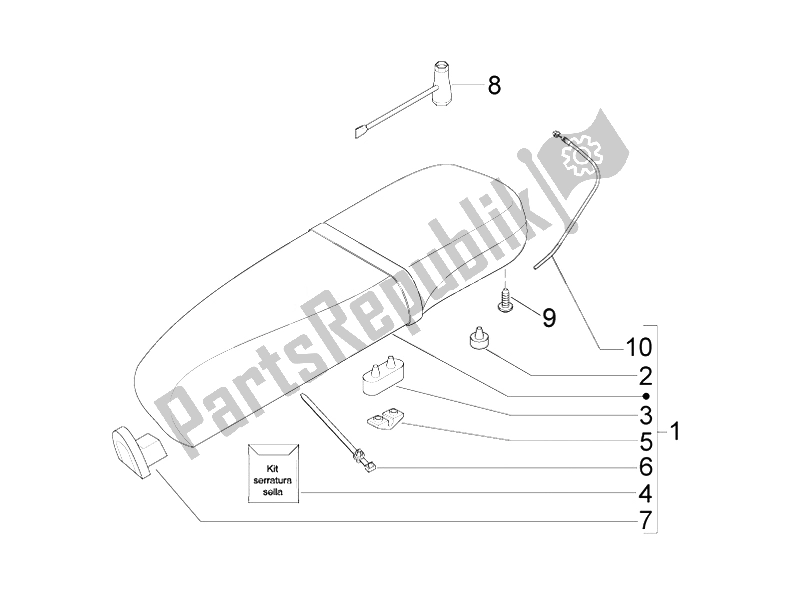 Toutes les pièces pour le Selle / Sièges du Vespa LX 50 4T 2V 25 KMH NL 2010