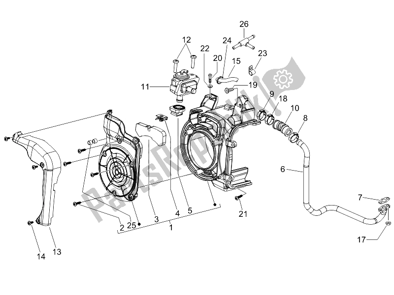 All parts for the Secondary Air Box of the Vespa LXV 150 4T USA 2007