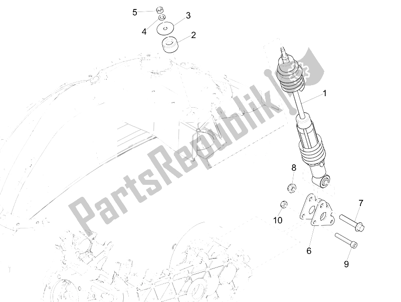 Todas las partes para Suspensión Trasera - Amortiguador / S de Vespa Vespa 125 4T 3V IE Primavera EU 2014