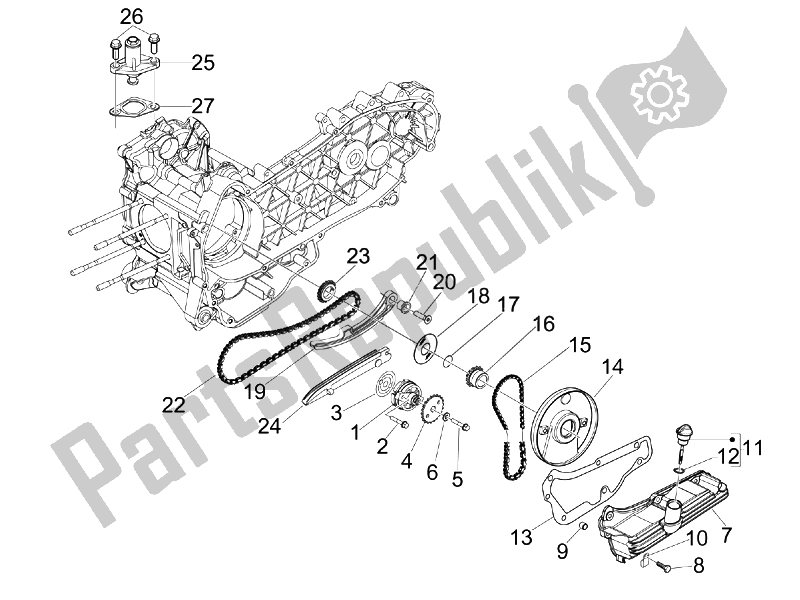 Wszystkie części do Pompa Olejowa Vespa GTS 300 IE ABS China 2014