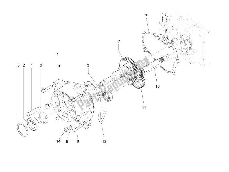 Todas las partes para Unidad De Reducción de Vespa S 125 4T 2V E3 Taiwan 2011