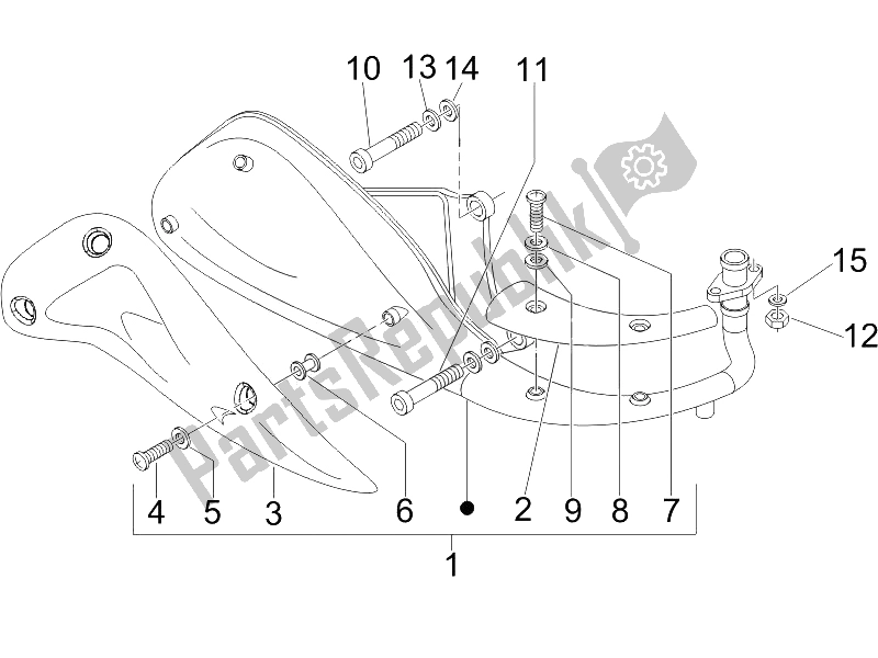 All parts for the Silencer of the Vespa LX 125 4T E3 2006