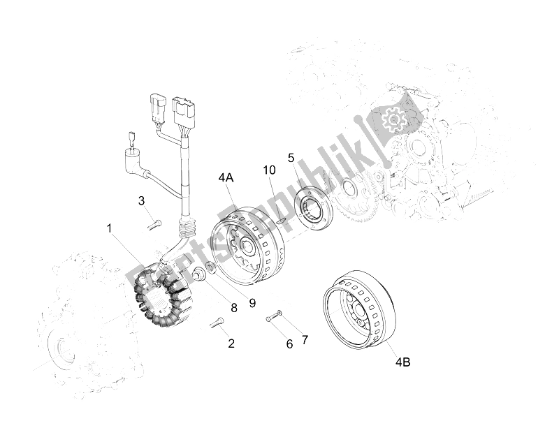 Toutes les pièces pour le Volant Magnéto du Vespa GTS 300 IE 2012