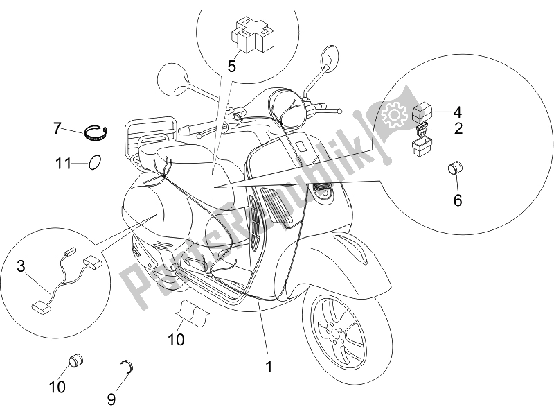 Toutes les pièces pour le Faisceau De Câbles Principal du Vespa S 50 4T 2V 25 KMH NL 2010