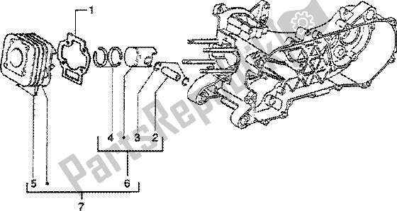 Tutte le parti per il Perno Cilindro-pistone-polso, Completo del Vespa ET2 50 1997