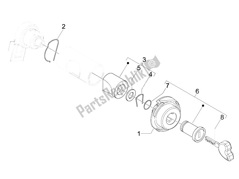Todas las partes para Cerraduras de Vespa S 50 4T 4V College 2008