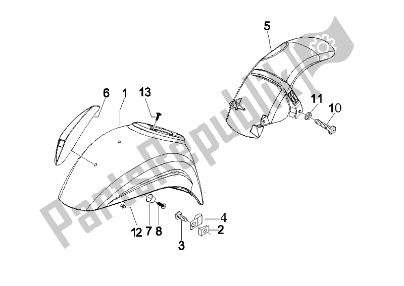 Tutte le parti per il Passaruota - Parafango del Vespa LX 125 4T IE E3 2009