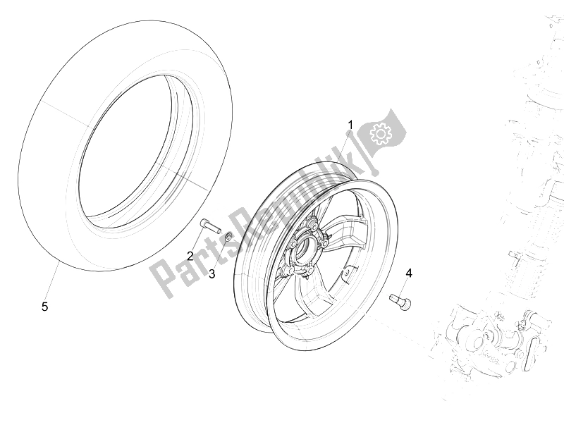 Toutes les pièces pour le Roue Avant du Vespa 125 4T 3V IE Primavera 2014