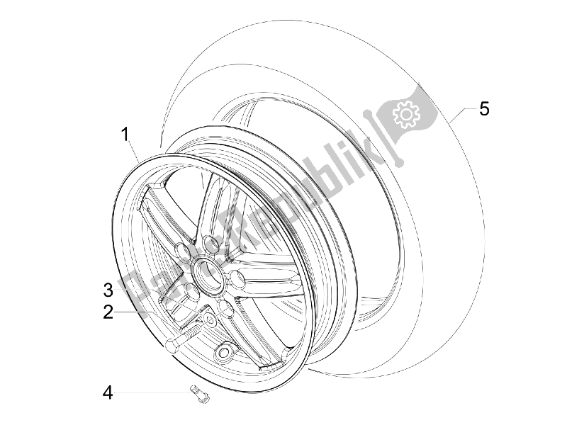 Tutte le parti per il Ruota Anteriore del Vespa S 125 4T IE E3 College 2009