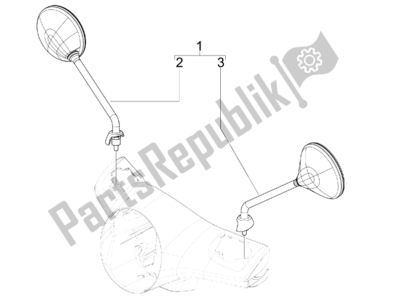 Todas las partes para Espejo / S De Conducción de Vespa GTS 300 IE ABS USA 2014