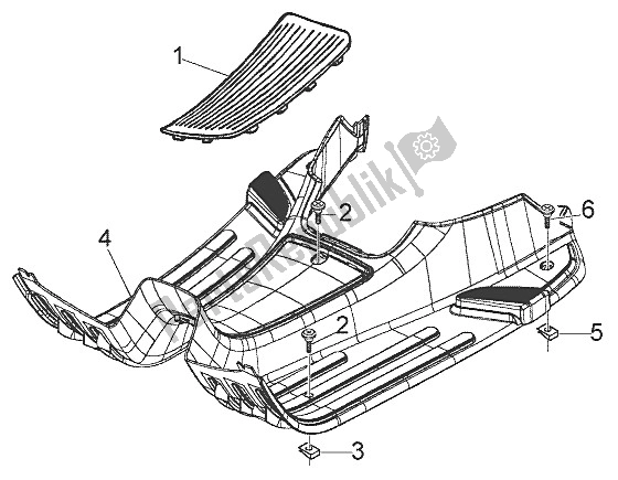 Toutes les pièces pour le Tapis De Pied En Caoutchouc du Vespa LX 50 4T 2005