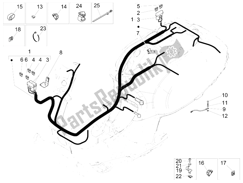 Toutes les pièces pour le Faisceau De Câbles Principal du Vespa S 150 4T 2V IE E3 College 2009