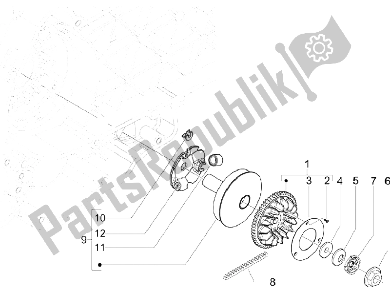 Tutte le parti per il Puleggia Motrice del Vespa S 125 4T Vietnam 2009