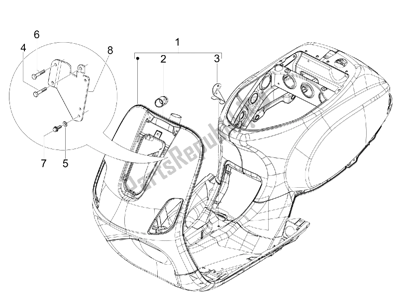 Toutes les pièces pour le Cadre / Carrosserie du Vespa S 150 4T 2008