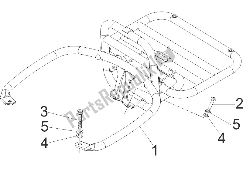 Toutes les pièces pour le Porte-bagages Arrière du Vespa GTS 250 USA 2005