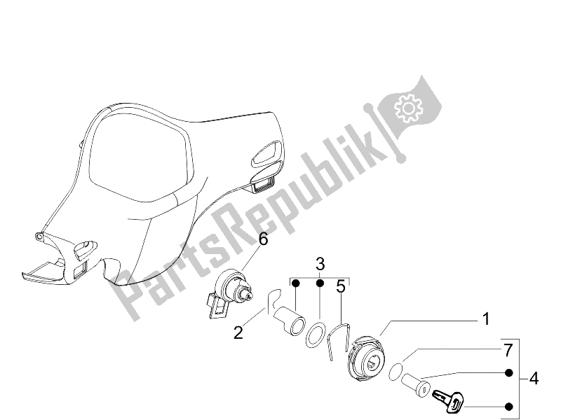 All parts for the Locks of the Vespa LX 50 4T USA 2006