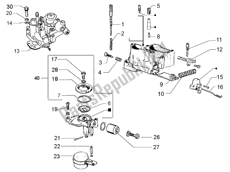 Toutes les pièces pour le Composants Du Carburateur du Vespa Vespa PX 125 EU Asia 2011