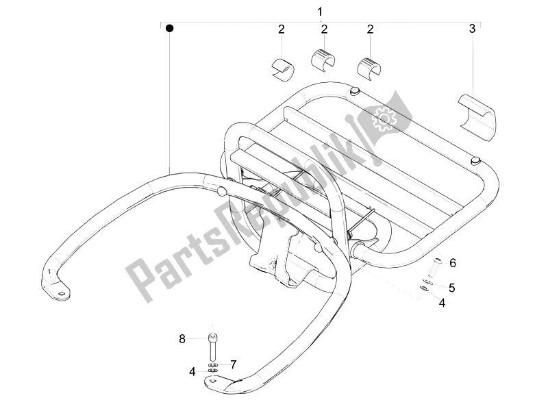 Toutes les pièces pour le Porte-bagages Arrière du Vespa GTV 300 4T 4V IE 2010