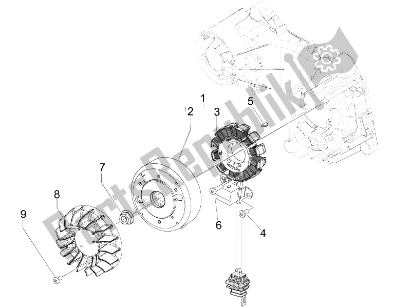 Tutte le parti per il Volano Magneto del Vespa Primavera 50 4T 4V 2014