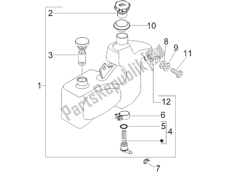 Toutes les pièces pour le Cuve à Mazout du Vespa LXV 50 2T CH 2006