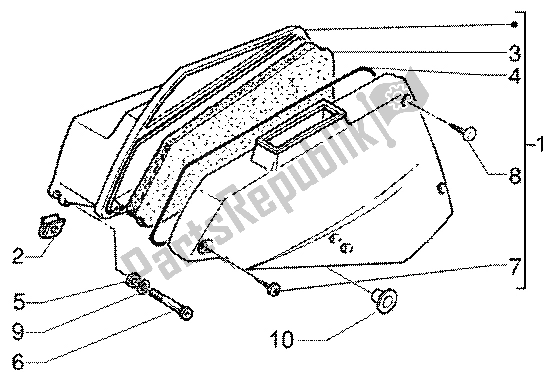 All parts for the Air Cleaner of the Vespa ET4 50 2002