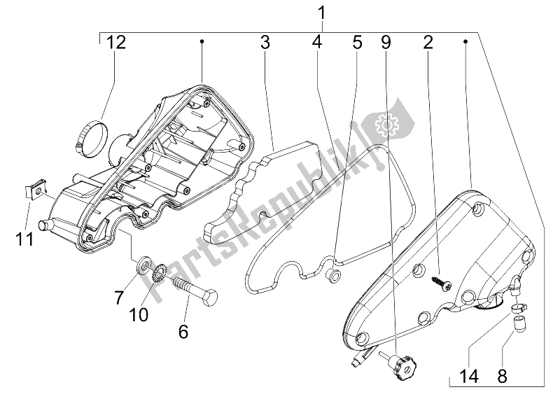 Toutes les pièces pour le Filtre à Air du Vespa LX 50 4T USA 2006