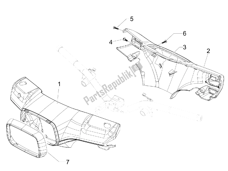 Tutte le parti per il Coperture Per Manubri del Vespa S 125 4T 2V E3 Taiwan 2011
