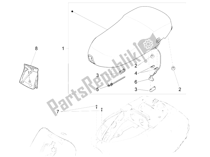 Todas las partes para Silla De Montar / Asientos de Vespa S 125 4T 3V IE 2012