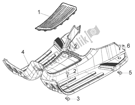 All parts for the Rubber Mat of the Vespa LX 50 2T 2005