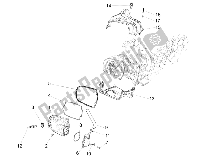 Todas las partes para Cubierta De Tapa De Cilindro de Vespa 125 4T 3V IE Primavera 2014