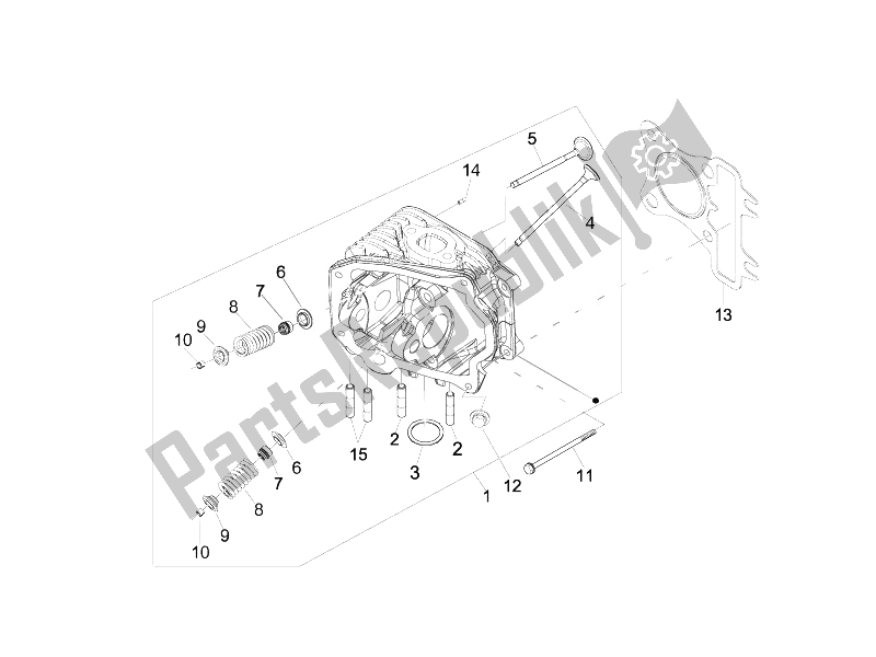 All parts for the Head Unit - Valve of the Vespa S 125 4T E3 2007