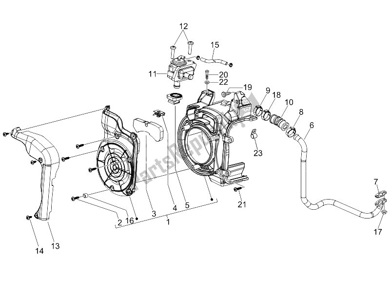 Toutes les pièces pour le Boîte à Air Secondaire du Vespa LX 150 4T USA 2009