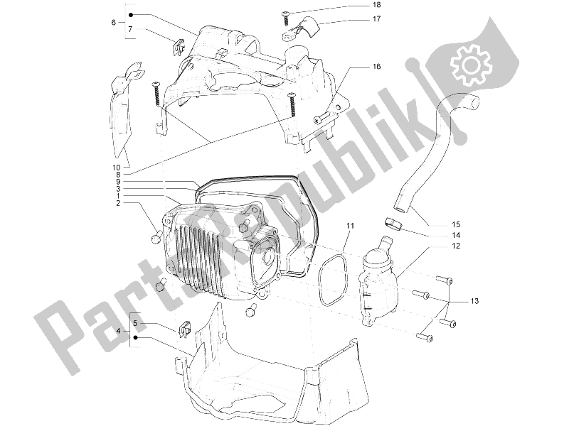 Tutte le parti per il Coperchio Della Testata del Vespa LX 125 4T IE E3 Vietnam 2011