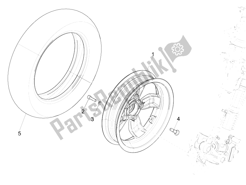 Toutes les pièces pour le Roue Avant du Vespa 150 4T 3V IE Primavera USA 2014