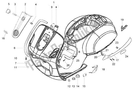 Toutes les pièces pour le Carrosserie du Vespa LX 50 2T 2005